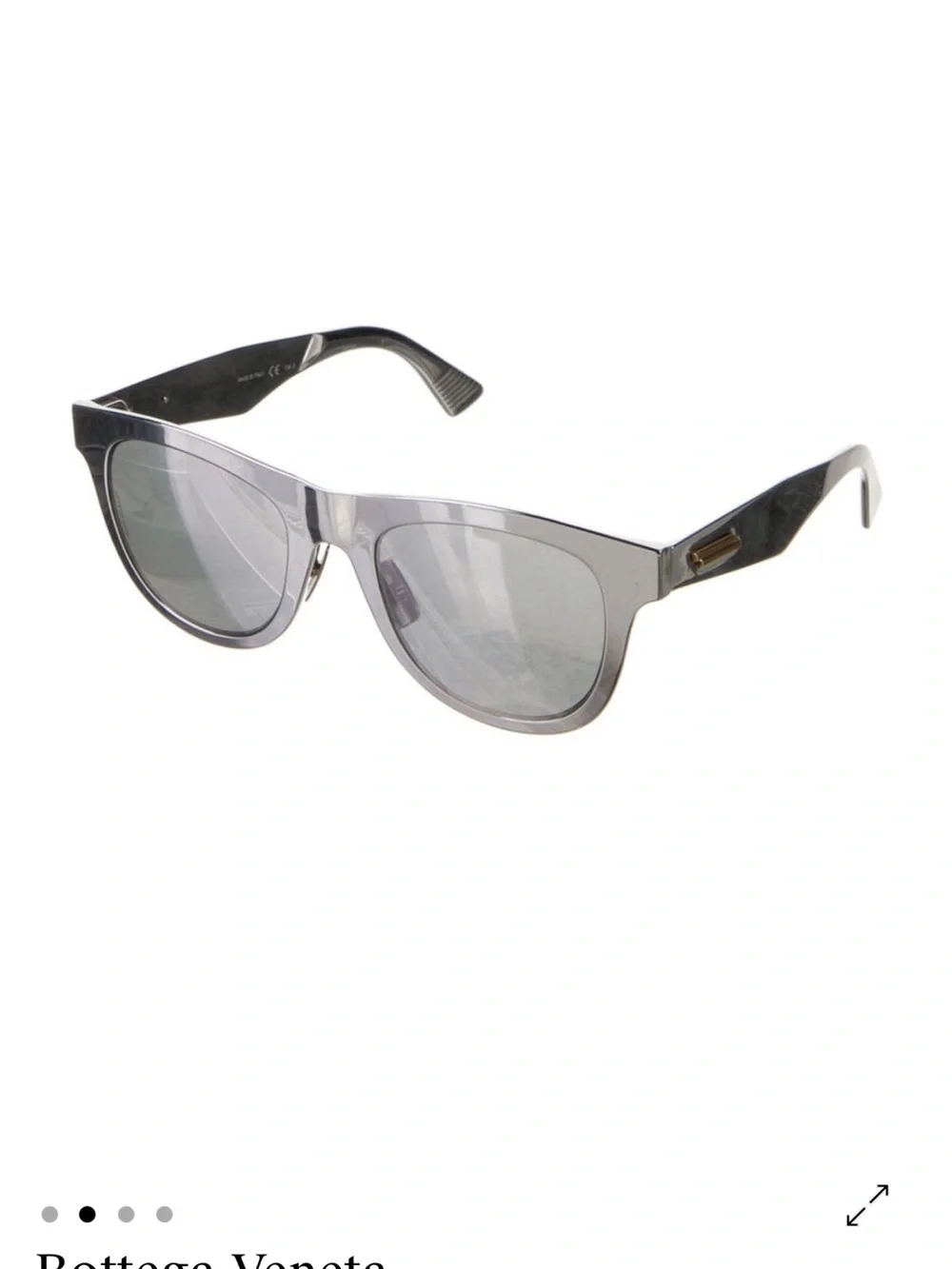 NWT Bottega Veneta Aluminum Classic D-Frame Sunglasses Silver Made in Italy